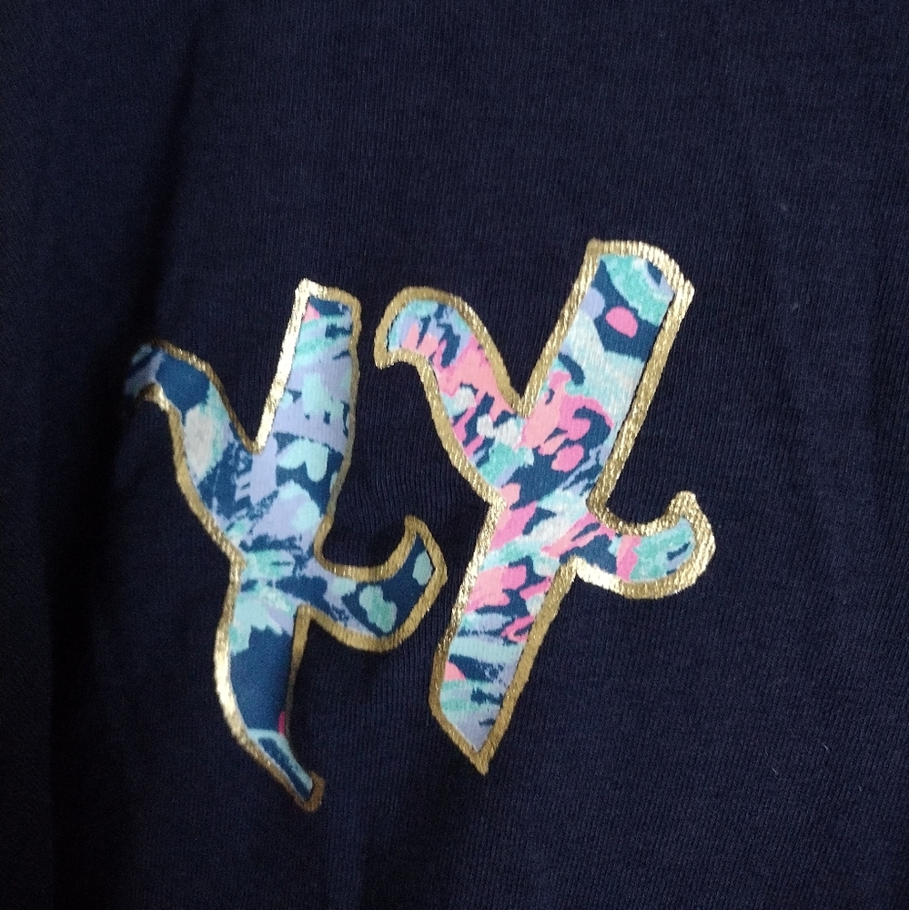 Lilly Pulitzer navy striped lobster tropical top pima cotton blend size Small - Picture 12 of 12
